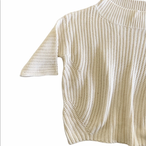 Fashion Nova Chunky Wide Mock-Neck Pull On Sweater Ivory Size S/M - Picture 5 of 9